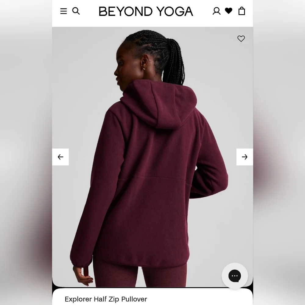 Beyond Yoga Maroon Explorer Half Zip Pullover-Med. #35 - Picture 2 of 7